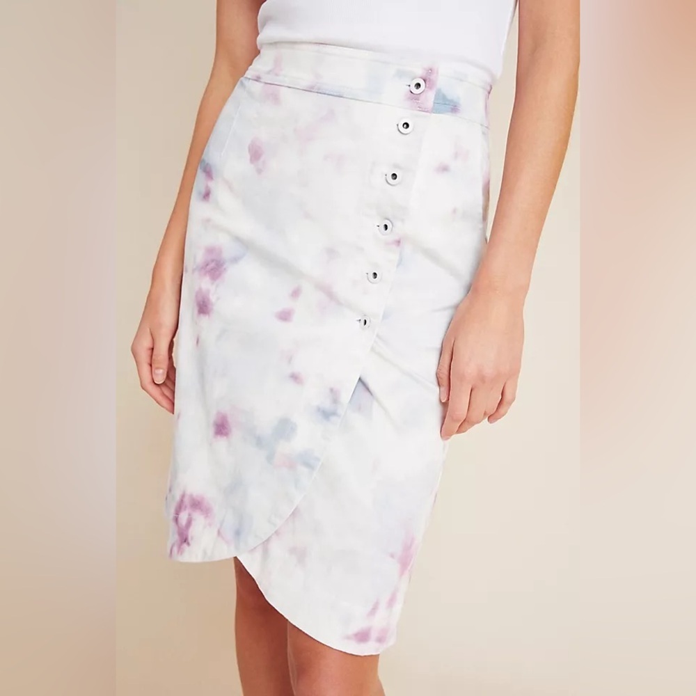 Anthropologie Women’s Kimmie Tie-Dye Tulip Midi Skirt Size 6